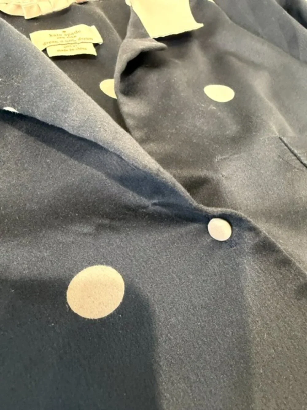 Kate Spade New York Blue White Polka Dot Pajama Set Size XL.